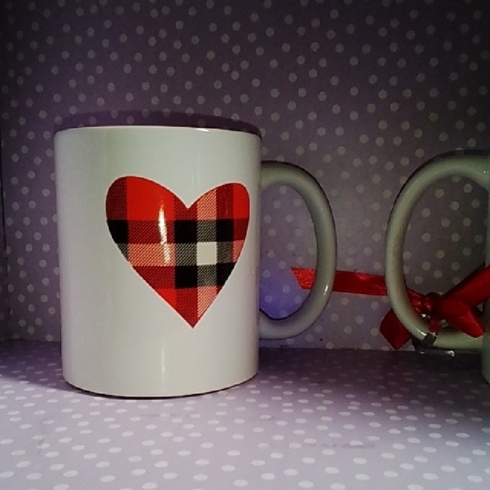 Plaid Heart Mug